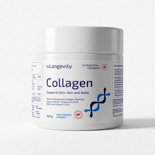 [BRSRGCQQDMFB4GTU] Marine Collagen Powder 12000 mg Daily Supplement, 300g Unflavored, Women & Men | Hydrolyzed, Peptides, Biotin, Vitamin C & E, Hyaluronic Acid | Skin, Hair, Nails, Joints & Bones health