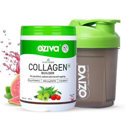 [BRSROBLQDICG2G3V] OZiva Vegan Collagen Powder, Skin, Hair & Nails, Biotin, Guava Glow, 200g