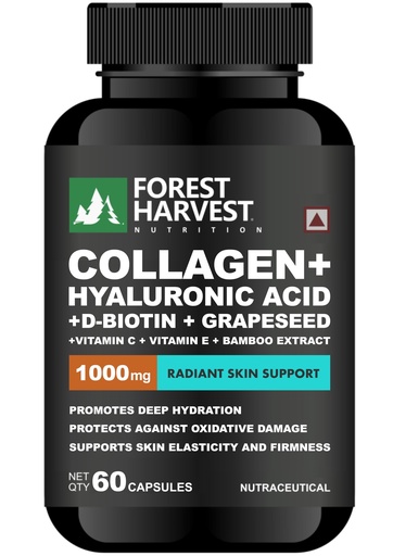 [BRSREFQ3OB7RQD3L] Advanced Marine Collagen | With Hyaluronic Acid, Biotin, Bamboo Silica, Grapeseed Extract, Vitamin C & E | Skin, Hair & Nail Beauty Support | 60 Capsules