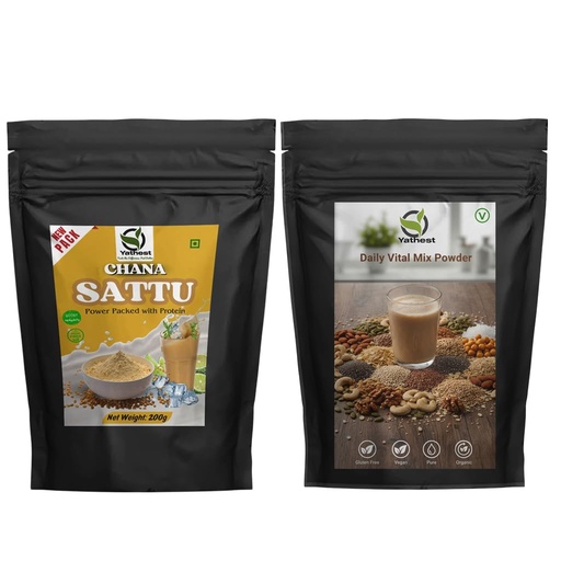 [BRSRGZA6DEMBSHTF] Chana Sattu Powder | Roasted Gram Flour | High Protein Healthy Drink | Traditional Indian Superfood - 200gm pack of 1