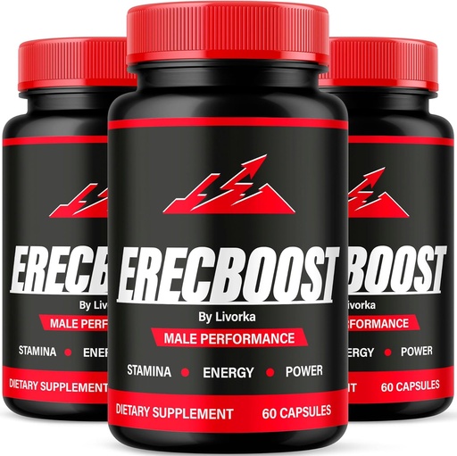 [BRSRAGL6DF6BGCL2] (3 Pack) Erecboost Capsules, All Natural Advanced Formula, 180 Capsules