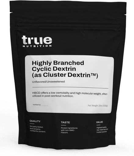 [BRSWYZYBBF5AA2D2] True Nutrition - Highly Branched Cyclic Dextrin - Carbohydrate Powder for Sustained Intra-Workout Energy, Enhanced Post-Workout Muscle Recovery - Vegan and Non-GMO - Unflavored 2lb.