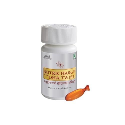 [BRSRYYAQAQJRY3L5] Nutriicharge DHA Twist Vegetarian Softgel Capsules | Plant-Based DHA Supplement for Daily Wellness & Active Lifestyle | Vegetarian Omega Nutritional Support Capsules