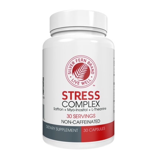 [BRSROBD5BEDWYCQ2] Silver Fern Stress Complex Supplement - Without Caffeine - Sleep, Worry, Mood & More - with Saffron Supplements, L-Theanine Supplement, & Myo-inositol - Natural Stress Relief Supplement (Pack of 1)