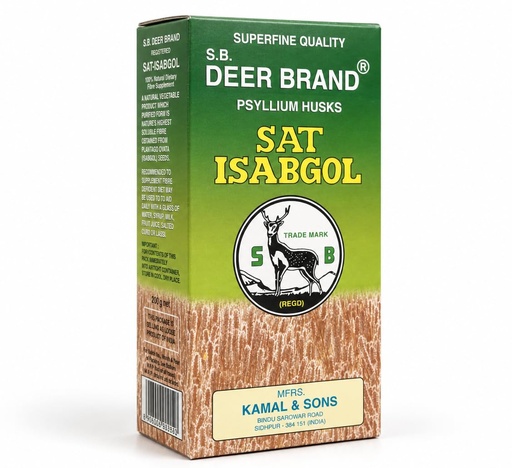 [BRSWYEIFOJ7QEGTV] S.B. DEER BRAND Sat Isabgol Psyllium Husk HIRAN Brand 200g (Pack of 2)