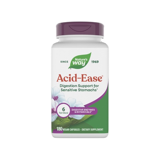 [BRSWIY32BQIWE2Y3] Nature's Way Acid Ease, Digestive Support Supplement for Sensitive Stomachs*, Marshmallow Root Extract, Slippery Elm Bark, Digestive Enzymes, 180 Vegan Capsules (Packaging May Vary)