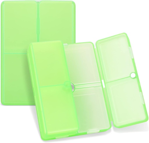 [BRSRMGQHPMFQYGQY] FY Daily tablet Organizator, 7 Kompartmenti Prenosne tablete primeru tabletke potovalne Organizator,[Folding Design] Tablete Škatla za Purse Pocket obdržati vitamine,Cod Jetrno olje,Dodatki in zdravila-Clear Green