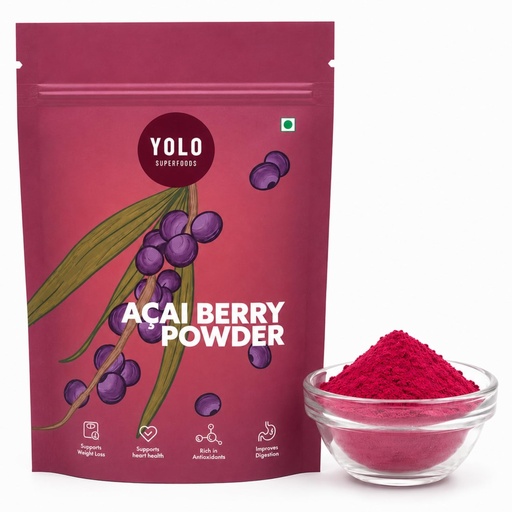 [BRSRYFQQOV7AIE3J] Açaí Berry Powder 40g | Made from Açaí Berries | Antioxidant Rich Fruit Powder | For Smoothies, Smoothie Bowls, Yoghurt, Rice, Wraps & Dimsums