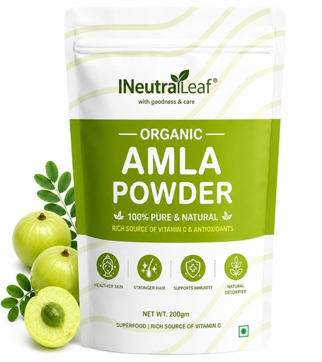 [BRSROAATOYIQA232] Neutraleaf Organic Amla Powder | Indian Gooseberry Powder Rich in Vitamin C | For Hair Growth, Skin Glow & Immunity | Natural Superfood for Drinking, Eating & Hair Application | Non-GMO, No Additives