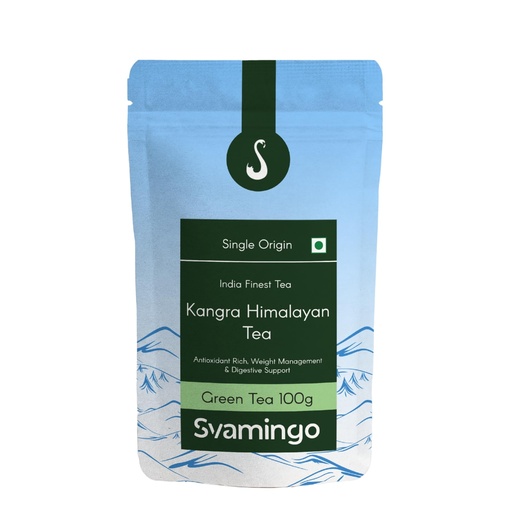 [BRSREHQ6AUNRG3T5] Kangra Green Tea 100g (50 Cups) - Pure Kangra Tea Himachal, Loose Green Tea, Single Region, High Grown, Antioxidants Rich, Woody Aroma, Best for Weight Loss & Heart Health | SVAMINGO