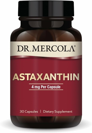 [BRSWYBADB4PQMAD5] Mercola Organical Astaxanthin博士 - 4 mg Astaxanthin - 强抗氧化剂支持 - 有机微藻提取 - 非GMO,无糖和无豆 - 30枚甲壳虫(30枚)