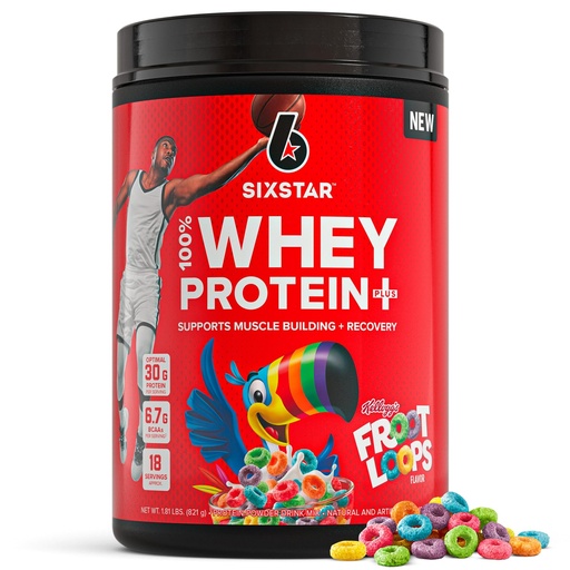 [BRSROGTYCB5BG2D5] Six Star Whey Protein Powder Plus - Muscle Building & Recovery Formula with Whey Isolate Powder, BCAAs, 30g Protein, Immune Support - Post-Workout Supplement - Kellogg’s Froot Loops Flavor, 1.8 lbs