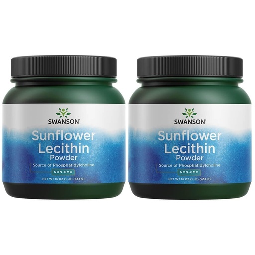 [BRSWGZIBDIJQG3DA] Swanson Sunflower Lecithin Brain Health Nervous System Support Non-GMO Soy-Free Vegetarian 16 oz (1lb) 454 gram Powder (2 Pack)