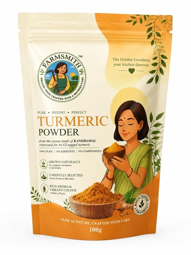 [BRSRYZIDAEBRYHIV] Farmsmith Turmeric Powder Sourced from Kandhamal, 100g