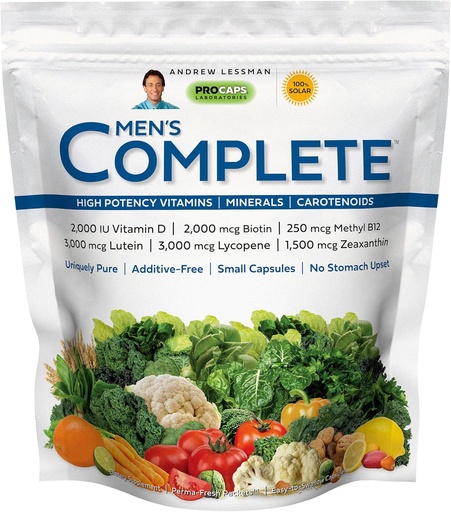 [BRSWGBAPPMOQGAIU] ANDREW LESSMAN Multivitamin-Men's Complete 30 Packets - High Potencies of 30+ Nutrients, Essential Vitamins, Minerals, Carotenoids. Small Easy-to-Swallow. No Binders, No Fillers, No Additives
