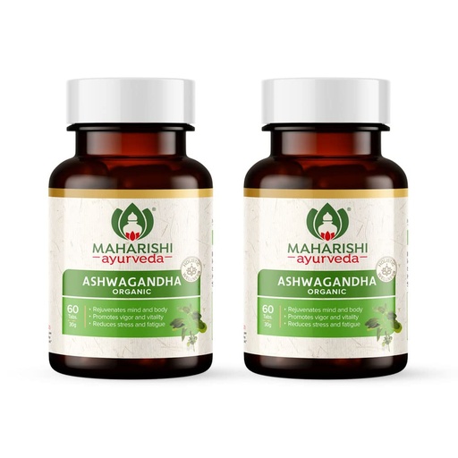 [BRSWY23QCUIBQ2T4] Maharishi Ayurveda Organic Ashwagandha | 100% Organic| General Wellness Tablets| Rejuvenates Mind & Body | Made with Pure Herbs | 120 Tablets (Pack of 2)