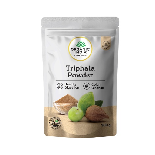[BRSRYZTYCUHQMELJ] A TATA Product – Organic India Triphala Powder, 200g, Certified Organic, Whole Herb Formulation, Supports Digestion & Colon Detoxification