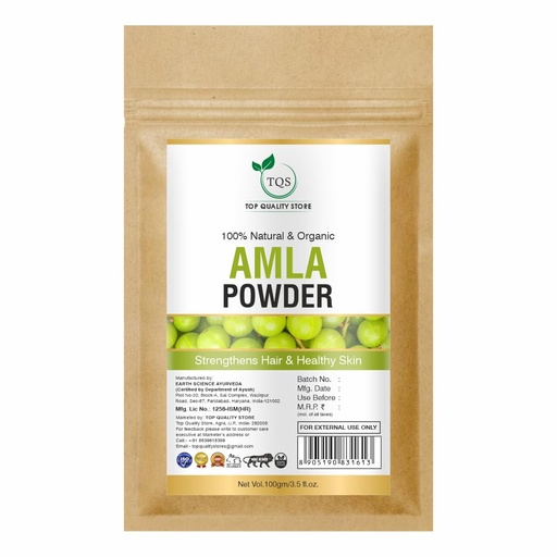 [BRSRAZYQOR5WE33Z] TQS Amla Powder for Skin & Hair Care,Pure & Natural,100 Grams