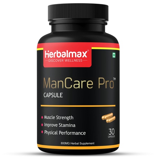 [BRSW2C34AQMGE3L4] Herbalmax ManCare Pro Capsules – 800mg | With Safed Musli, Shilajit, Ashwagandha, Vaidarikandra & Kaunch Beej Extract | Supports Muscle Strength, Stamina & Physical Performance – 30 Capsules