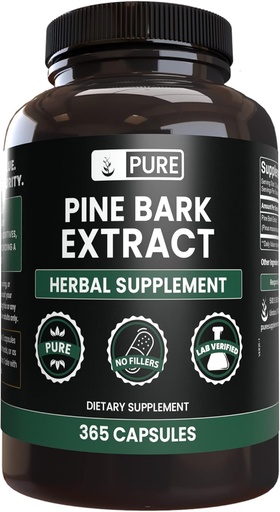 [BRSWYYIRCR5AMCT5] PURE ORIGINAL INGREDIENTS Pine Bark Extract (365 kapsler) Ingen magnesium eller ris fyllstoffer, alltid ren