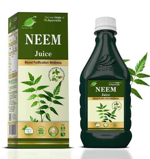 [BRSROYATORYGM3TA] CURA AYURVEDIC Neem Ras II Fresh Neem Leaves II Natural Blood Purifier || 500ml