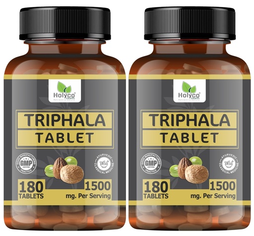 [BRSRAFICCANQEHLK] Triphala Tablet 180 TABLETS, Blend Of Amalaki, Haritaki, Bibhitaki (Pack of 2)
