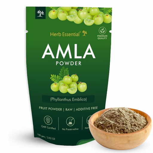 [BRSWGZY5O4HBQDY2] Herb Essential Pure Amla Powder – 100g, Ayurvedic Herbal Supplement