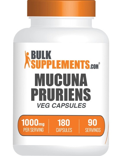 [BRSRMHY3DIHAA2DH] BulkSupplements.com Mucuna Pruriens Capsules - Herbal Supplements, Mucuna Pruriens Supplement, Velvet Beans - Vegan & Gluten Free, 2 Capsules per Serving (1000mg), 180 Count (Pack of 1)