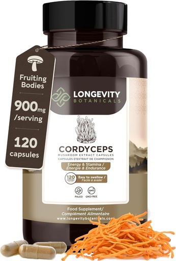 [BRSWGAYQAF7WYFDX] Organic Cordyceps Mushroom капсули Доплащане (120)  год. Pure Плодово тяло 10:1 Висока сила Извличане на сила  год. 30% Бета-D Glucans  год. 9,000mg Суров еквивалент Per Serving  по енергия, Stamina и Кислородна поддръжка
