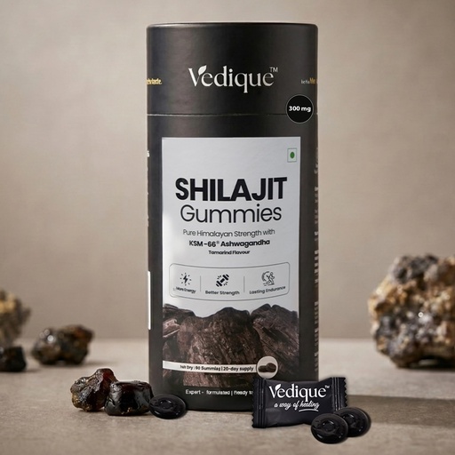 [BRSRGBAZOZ7BQEIU] Shilajit Gummies (60 Shilajeet Gummies) with Potent Fulvic Acid & KSM-66 Ashwagandha | Boost Energy, Stamina & Strength | Helps Reduce Stress & Fatigue | No Added Sugar
