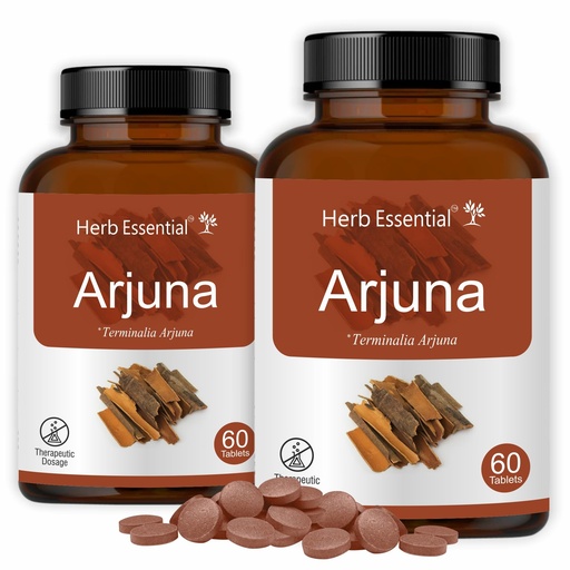 [BRSRMAA7A4CQKYIZ] Herb Essential Arjuna Tablets 500 mg, 60 Count (Pack of 2), Natural