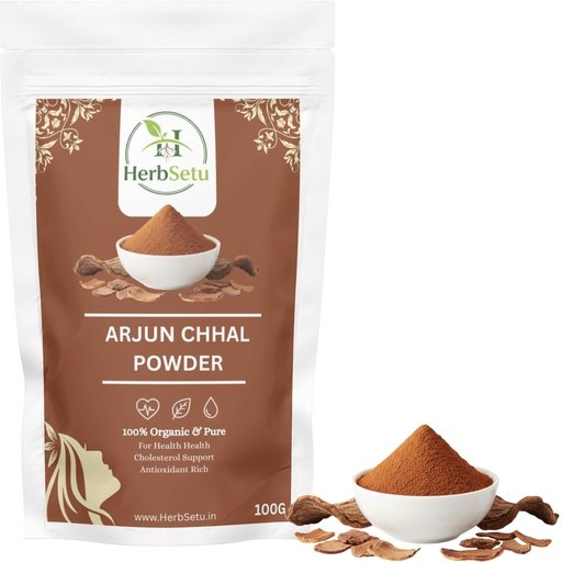 [BRSRGFAEPMHGAYLB] Arjun Chaal Powder | 100% Pure Terminalia Arjuna Tree Bark Powder | Arjun ki Chaal | Arjuna Churna | Ayurvedic Heart Care, Blood Pressure & Cholesterol Support | Natural Wellness Supplement (100 Gram)