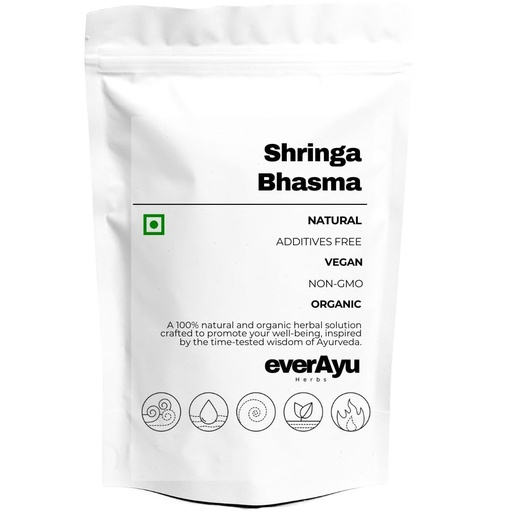 [BRSRGADQDIJQKCT3] Shringa Bhasma Powder – Shrung 50gm / Ayurvedic Calcined Horn Ash | Traditional Ayurvedic Mineral Preparation | Finely Processed Shringa Bhasma | 50gm Powder