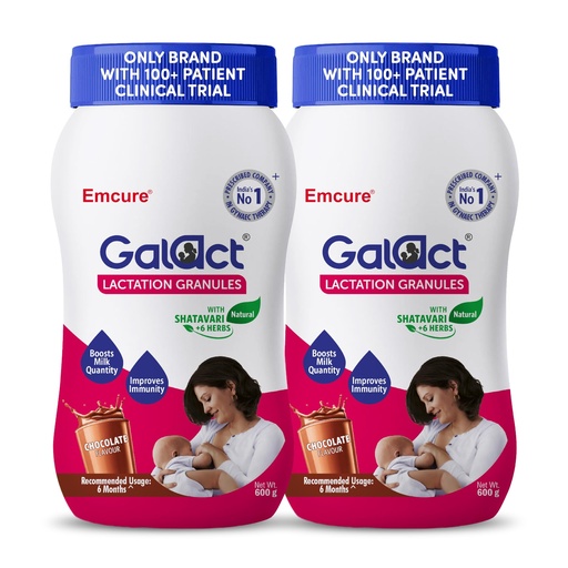 [BRSRGC34OEHBQYLF] Galact Lactation Granules 600g X 2 | India's Only Brand with 100+ Patient Clinical Trial | Lactation Supplement for Breastfeeding | 4X Milk Boost | Shatavari & 6 Herbs | 60 Days Pack | Chocolate