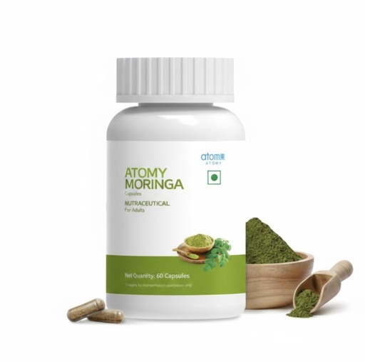 [BRSRGAQ6OYBWECIY] Atomy Moringa Capsules, Moringa Oleifera Leaf Extract, Nutraceutical for Adults, 60 Capsules, 0.6g Each, Natural Herbal Supplement