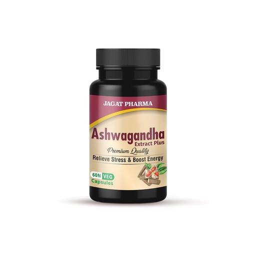 [BRSW2CQLPMMWKFY2] Jagat Pharma Ashwagandha 250 mg & Helps Boost Immunity Relieve Stress & Anxiety 60 Caps