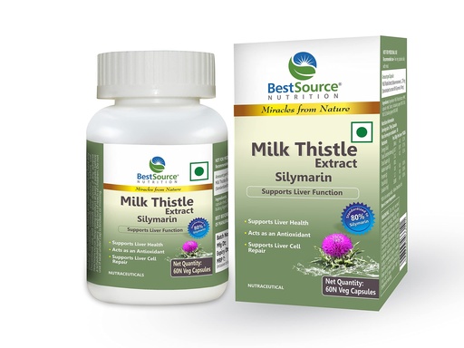[BRSWKZICBUDAEGDC] BestSource Nutrition's Milk Thistle Extract, 80% Silymarin, Supports Liver Health, 60 Veg Caps of 175mg each