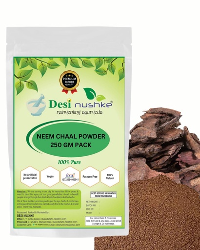 [BRSRMC37OACRMEI6] Desi Nushke Neem Bark powder | 250 GM | Veppam Pattai | नीम बार्क पाउडर | Nimbaka | Azadirachta Indica | Margosa Bark | Neem chaal powder for eating, Skin care | 100% Natural