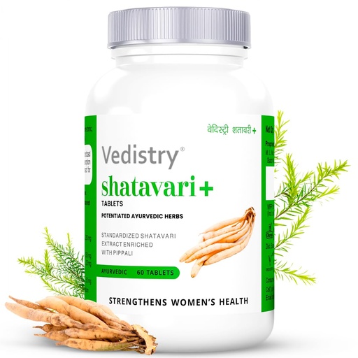 [BRSRMCY2DF6GGD3L] Vedistry Shatavari+ Tablets with Shatavari & Piperine to Maintain Hormonal Balance & Promote Fertility | Ayurvedic Tablet to Boost Health, Vitality & Reduce Weakness, Fatigue, Poor Metabolism, Menstrual Irregularity | Improves Lactation and Provides Energy, Strength, Rejuvenation & Revitalization for Women – 60 Tablets (Pack of 1)