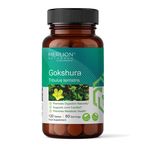 [BRSWYYARCR7BY3I4] Merlion Naturals Gokshura Tablets, Tribulus terristris, 500mg (120 Tablets)