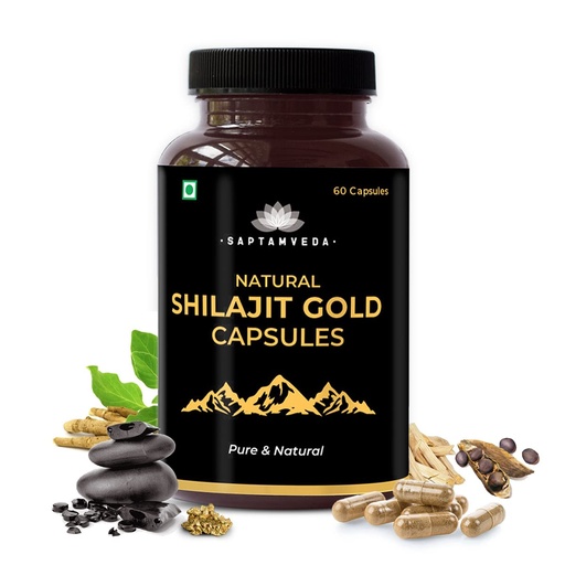 [BRSROZT7CIHBE2DJ] Saptamveda Men's Wellness - 60 Capsules Supplement with Contains of Ashwagandha, Shilajit, Safed Musli, Shatavari, and Gold Bhasma