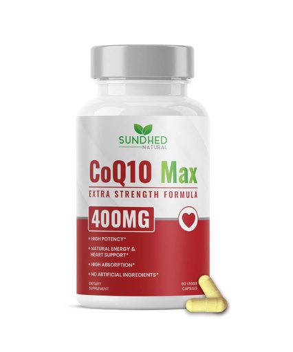 [BRSW2BAPCEMR4D3G] CoQ10 400mg Vegan, Ultra CoQ10 - Ultra High Absorption Coenzyme Q10 Supplements - Antioxidant Supplement for Vascular and Heart Health, Fertility & Energy Production - 60 Count