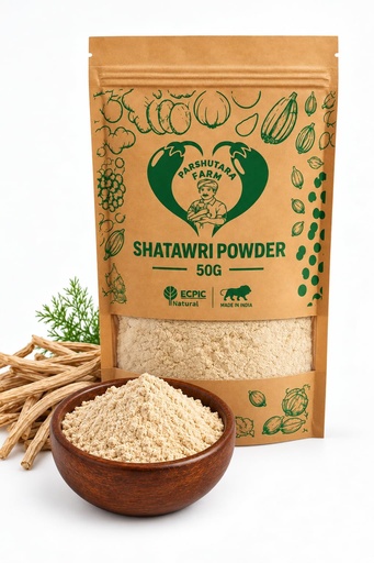[BRSRYGAQDEFBOGTJ] Parshutapa Farm Shatavari Powder | Pure Shatavari Root Powder | Traditional Ayurvedic Herbal Ingredient | Natural Wellness & Daily Use (50 G)