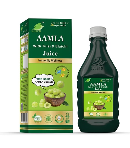 [BRSROYATO4PAIHY7] CURA AYURVEDIC AAMLA RAS WITH TULSI & ELAICHI, 500ml