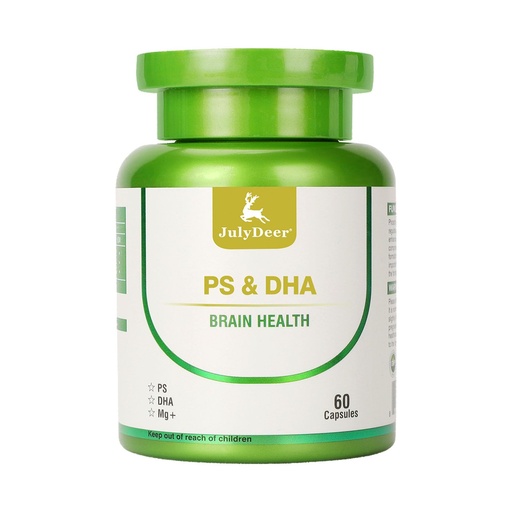 [BRSROCYLBMOQ2GTU] JulyDeer Magnesium-100mg, DHA-100mg, Phosphatidylserine-40mg, Magnesium Complex Supplements for The Elderly Kids Brain Health and Cognitive Support Improve Brain - 60 Capsules