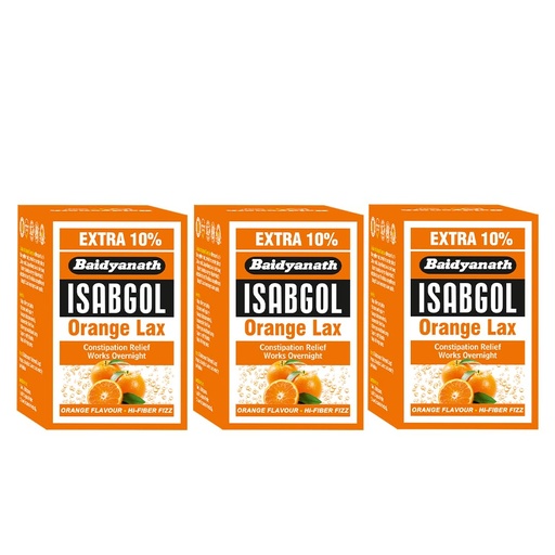 [BRSRABAKAVYG2F3U] Baidyanath Asli Ayurved Isabgol Orange Lax | Isabgol Husk | Psyllium Husk | 110G (Pack Of 2)