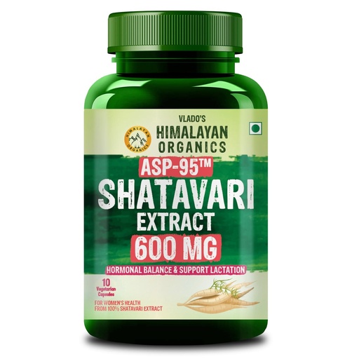 [BRSRGBT5CIPAKAL4] Vlado's Himalayan Organics Shatavari Extract 600 Mg Supplement for Women’s Hormone Balance & Wellness | Boosts Immunity, Supports Digestion & Overall Vitality - small pack