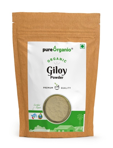[BRSREC37B4CB43DJ] Pure Organio Organic Giloy Powder - NPOP Certified Natural Wellness Supplement Tinospora Cordifolia, Gulvel Stem for Immune Support and Detoxification (250 Gm)
