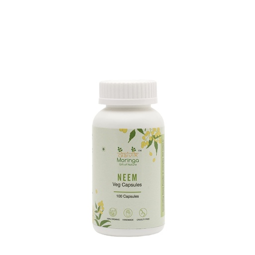 [BRSWYBT4CMMQO3DK] Daivik Moringa Neem Capsules for Healthy Skin and Hair | Powerful Blood Purifier| Helps to Balance Blood Sugar Levels & Boosts Liver Health & Metabolism - 100 Veg Capsules|650MG