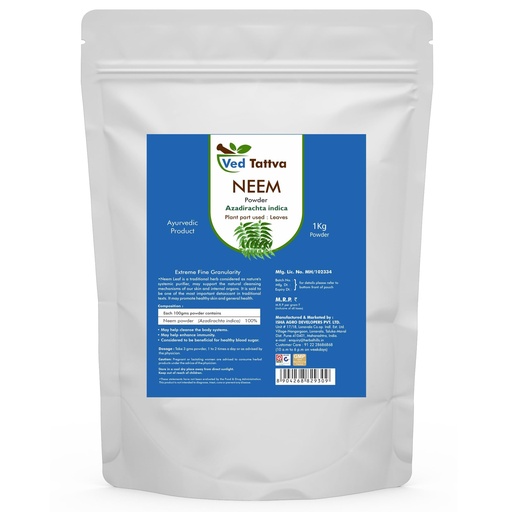 [BRSWYEIEBZ6BA2TL] Ved Tattva Neem Powder | for Skin Clarity & Blood Purification Support - 1 Kg